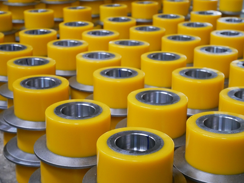 Skid-Conveyor-Roller-Polyurethane-Wheels