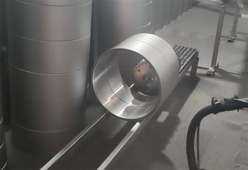 polyurethane-wheels-cores-sandblasting-for-roughness
